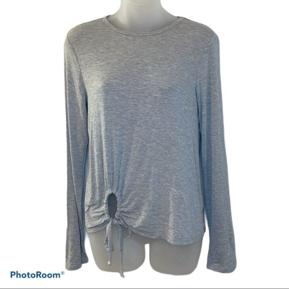 Love, Fire Gray Long Sleeve Crew Neck Top Size S